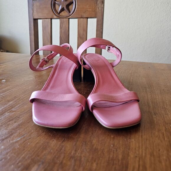 Everlane The Double Strap Block Heel Sandal Strawberry Pink Size 10.5 Italy - Picture 5 of 10